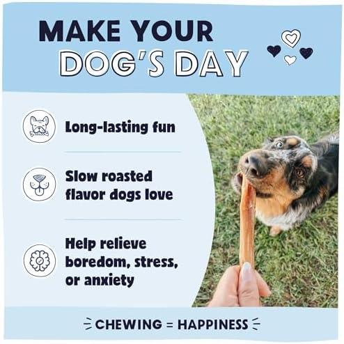 Pawstruck Premium 5-8" Bully Sticks for Dogs, 1 lb Bag - 100% Digestible, Natural Beef, Low Odor, Long-Lasting Chew for Medium & Large Dogs - Single Ingredient, Rawhide-Free Treat-Mewly Pet