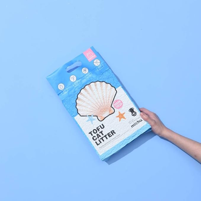 Tofu Cat Litter Natural Clumping Tofu Cat Litter, Fast Clumping and Easily Scoop-able 5.5lb/88oz 5 Scents - Ocean Fresh, 8 Pack-Mewly Pet