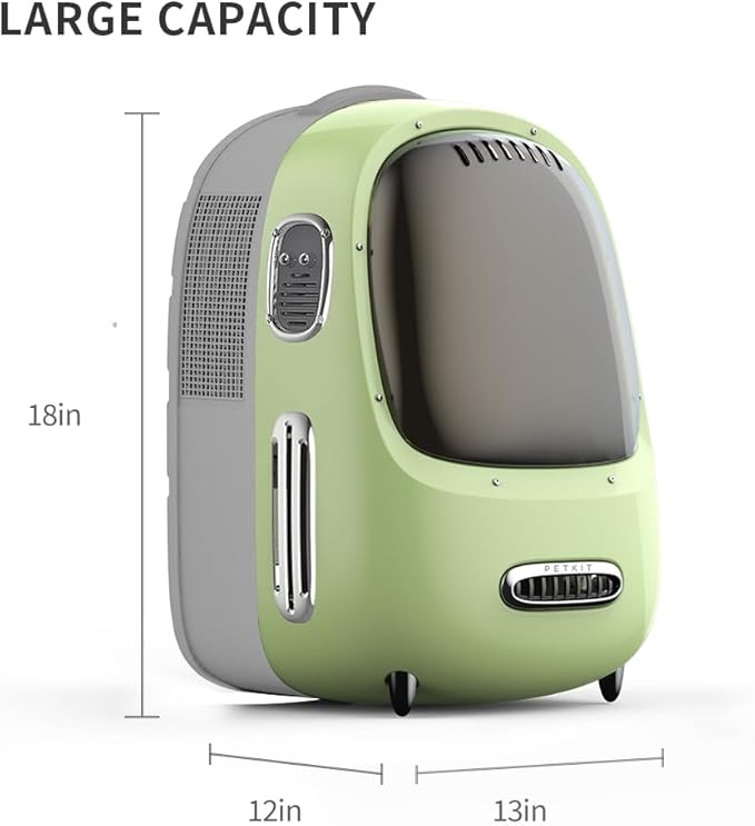 PETKIT Cat Backpack Carrier with Inbuilt Fan & Light, Airline-Approved Pet Backpack Bubble for Kitty Small Dog, Detachable Dog Backpack with Padded Strap for Travel, Hiking, Walking & Outdoor-Mewly Pet