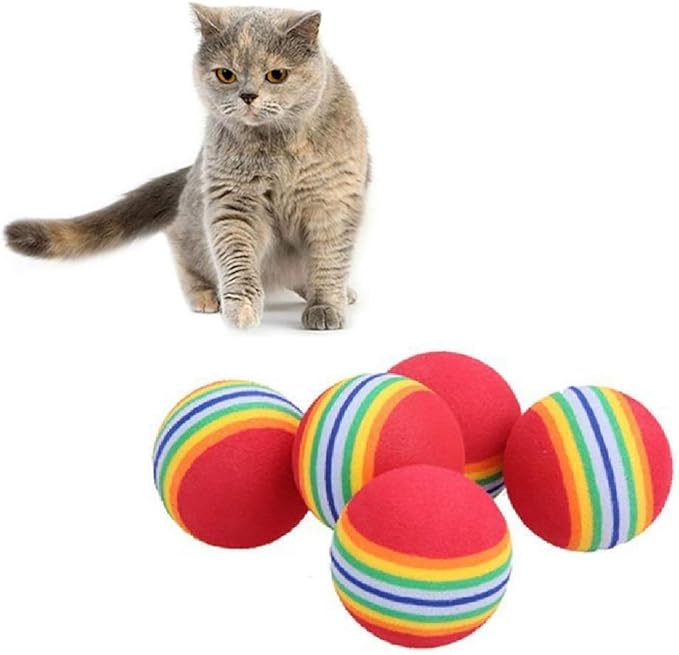 Colorful Soft Foam Rainbow Play Balls for Pet Dog and Cat Toys (12)-Mewly Pet