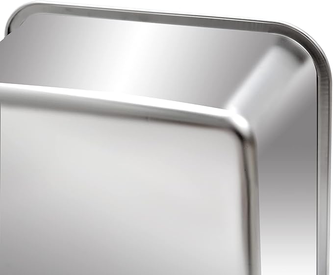 Kichwit Extra Large Stainless Steel Open Cat Litter Box with High Sides, Metal Litter Pan for Cat, 23.6 x 15.7 x 5.9 Inches-Mewly Pet