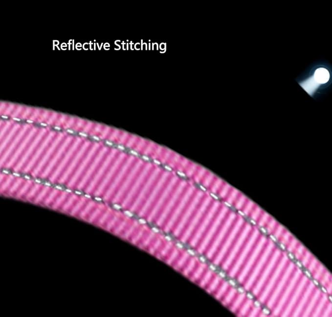 Hands Free Dog Leash for Large Medium Dogs Heavy Duty Bungee Reflective Adjustable Waist Leashes for Walking Running with Car Buckle 4-6FT (Rose)-Mewly Pet