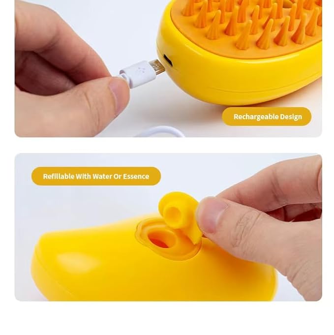 3-in-1 Rechargeable Pet Hair Brush: Massager, Steamy Comb & Self-Cleaning Mist Spray for Cats & Dogs-Mewly Pet