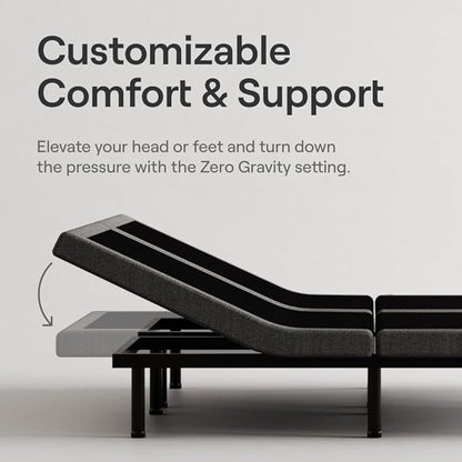 Nectar Twin XL Adjustable Base and 12” Mattress (New Version) - Head & Foot Incline - Medium Firm Memory Foam - Cooling Top Layer - 3 Massage Settings - 365-Night Mattress Trial & Forever Warranty