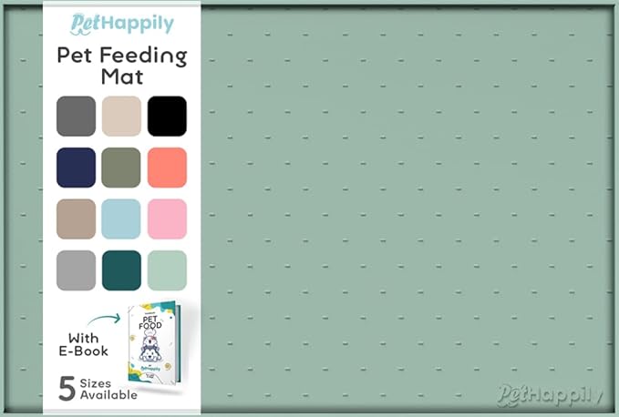 Dog Food Mat - 28x18 Raised Edges Dogs Mat for Food and Water Prevent Spill, Waterproof Cat Food Mats Protect Floors, Easy Clean Dog Bowl Mats for Food and Water, Silicone Pet Feeding Placemats-Mewly Pet