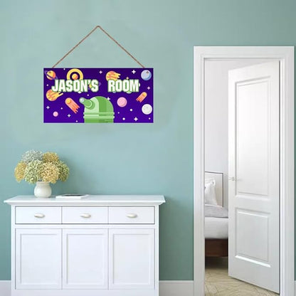 SLWEJQHA Personalized Sign Outer Space Room Décor For Little Man Cave, Cartoon Universe Art Print Wall Art Décor For Boys Room Decorations, Stars Picture Posters For Kids Bedroom Nursery Décor