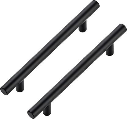 JOY DECOR 45 Pack Cabinet Handles, Black Cabinet Pulls, 5 in Hole Center Kitchen Hardware, Stainless Steel T Bar Handles for Dresser Drawers