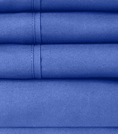 Queen Sheets Royal Blue - 6 Piece 1500 Supreme Collection Fine Brushed Microfiber Deep Pocket Queen Sheet Set Bedding - 2 Extra Pillow Cases, Great Value, Queen, Royal Blue