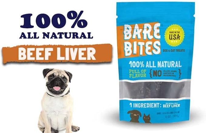 100% All Natural Dehydrated Beef Liver Dog and Cat Treats (6 Ounce Bag) (6 Ounce Bag)-Mewly Pet
