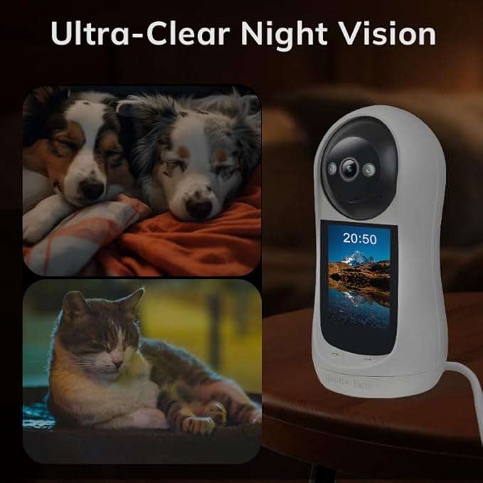 Pet Camera with 2-Way Audio, 5MP Lens, Motion Tracking, 360° Vision, Human Detection-Mewly Pet