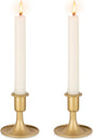 Gold Taper Candle Holder Vintage: Small Candle Sticks Holder Decor Brass Candlestick Holders for Home Dinning Table Wedding Centerpiece Holiday Party Chrismas Mantel Set of 2