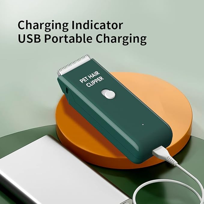 Dog Clippers,Quiet Washable USB Rechargeable Cordless Dog Grooming Kit,Electric Pets Hair Trimmers Shaver Shears for Dogs and Cats Green-Mewly Pet