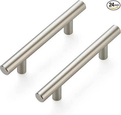 Ravinte 24 Pack 5 inch Kitchen Cabinet Handles Cabinet Pulls Brushed Nickel Stainless Steel Kitchen Drawer Pulls Cupboard Handles 3" Hole Center