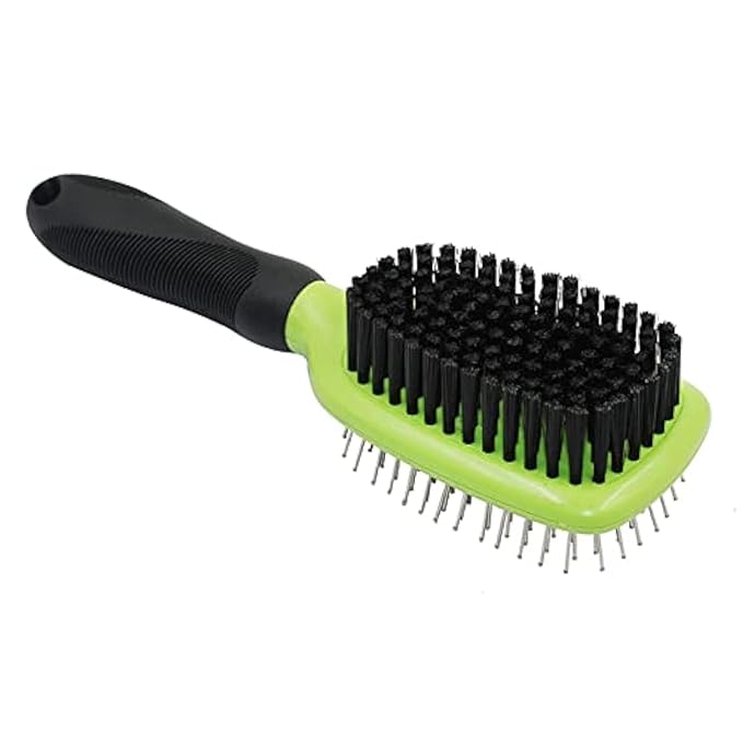 H&H Pets 2-in-1 Grooming Brush for Dogs & Cats - Pin Slicker and Bristle Brush Combo, Perfect for Pet Hair Grooming-Mewly Pet