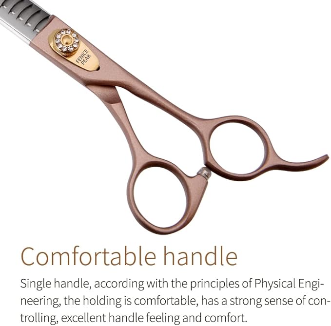 Fenice Peak Thinning Shears for Dogs and Cats Rose Gold Pet Grooming Scissors Chunkers Shears 440C Stainless Steel Professional Dog Trimming Scissors 8''-Mewly Pet