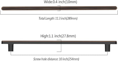 10 Pack 10 Inch(254mm) Kitchen Cabinet Handles Oil Rubbed Bronze Cabinet Pulls Kitchen Cabinet Hardware Drawer Pulls for Cupboard Wardrobe
