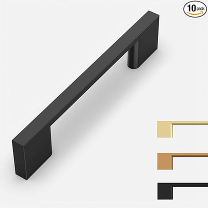 10 Pack Matte Black Cabinet Pulls 3.75 Inch Handles for Cabinets, Kitchen Hardware, Dresser Pulls