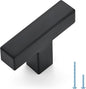 Ravinte 1 Pack Black Cabinet Pulls Single Hole Square Kitchen Cabinet Handles Matte Black Kitchen Hardware for Drawer Pulls Drawer Handles Come with Screwdriver