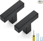 Ravinte 10 Pack Black Cabinet Pulls Single Hole Square Kitchen Cabinet Handles Matte Black Kitchen Hardware for Drawer Pulls Drawer Handles Come with Screwdriver