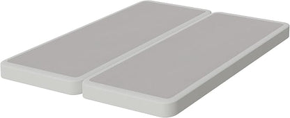 Nutan Inch Sturdy Box Spring for Mattress Support-Durable and Fully Assembled, Natural Wood Queen, White, 4" Foundation
