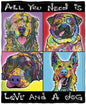 Dawhud Direct Colorful Dogs Fleece Blanket for Bed, 50 x 60 inches Dean Russo Dog Squad Fleece Throw Blanket for Women, Men and Kids - Super Soft Plush Dogs Blanket Throw