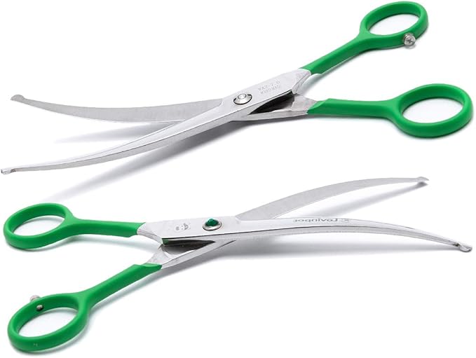 LovinPet Pet 7" Curved Scissor Right/Left-Handed Pet Round-Tip Grooming 6CR Stainless Steel Safety trimming shears for Dogs and Cats (Easy use Curved Scissor)-Mewly Pet