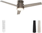 warmiplanet Flush Mount Ceiling Fan with Lights Remote Control, 52-Inch, Antique Nickel, 3-Blades