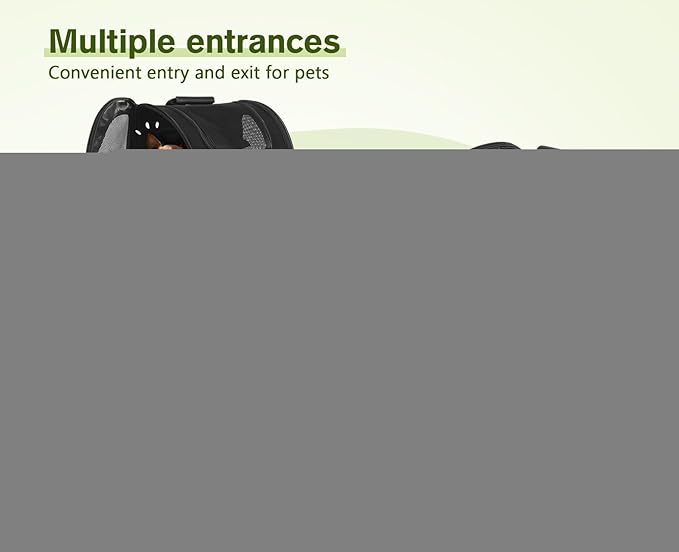 Pecute Pet Carrier Backpack, Large Cat Carrier Backpack, Expandable Cat Backpack with Breathable Mesh for Medium Large Cats, and Small Dogs, Dog Backpack Carrier for Travel Hiking Black-Mewly Pet