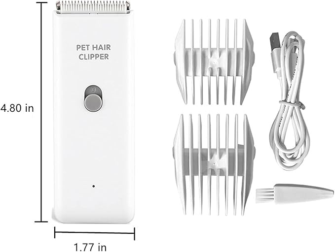 Dog Clippers,Quiet Washable USB Rechargeable Cordless Dog Grooming Kit,Electric Pets Hair Trimmers Shaver Shears for Dogs and Cats White-Mewly Pet
