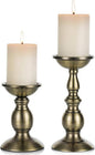 Bronze 2 Pcs Iron Pillar Candle Holders, Most Ideal for 3" Pillar Candles, Gifts for Wedding, Party, Home, Spa, Reiki, Votive Candle (S + L)