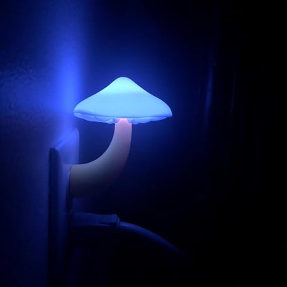 AUSAYE 4 Pack Plug in Night Light, Mushroom Light LED Nightlights for Kids, Adults, Bedroom, Bathroom,Hallway, Stairs, Kitchen Blue