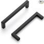 Ravinte 10 Pack Solid Kitchen Cabinet Handles Matte Balck Slim Cabinet Pulls Drawer Pulls with 4 Inch Hole Center Square Bar Kitchen Cabinet Hardware