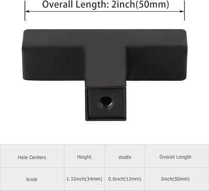 LONTAN 30 Pack Kitchen Cabinet Knobs Black Knobs for Dresser Drawers Sqaure Black Cabinet Hardware for Bathroom Cupboard,Stainless Steel