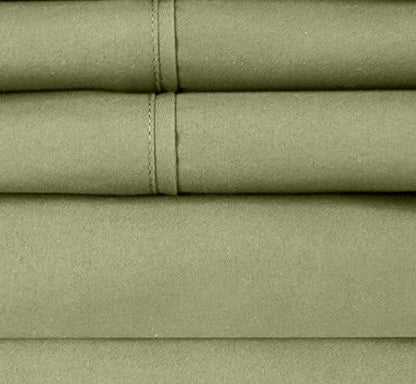 Twin Size Bed Sheets - 4 Piece 1500 Supreme Collection Fine Brushed Microfiber Deep Pocket Twin Sheet Set Bedding - 1 EXTRA PILLOW CASES, GREAT VALUE, Twin, Sage