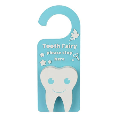 Tooth Fairy Tooth Holder Box Tooth Fairy Door Hanger with Money Box Keepsake Tooth Fairy Box Encourage Gifts for Lost Teeth Boy Girl Milk Teeth (Blue)