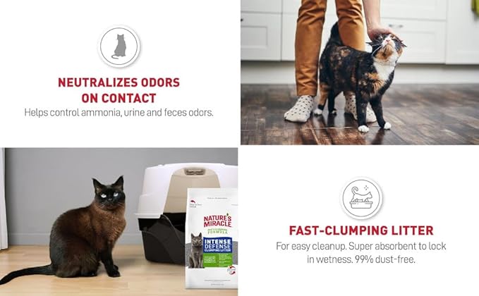 Nature's Miracle Premium Clumping Corn Cob Litter, Tough Odor Bio-Enzymatic Formula, Dust Free, 18lb (2 pack)-Mewly Pet