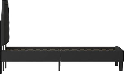 Flash Furniture Brighton King Size Tufted Upholstered Platform Bed in Black Fabric