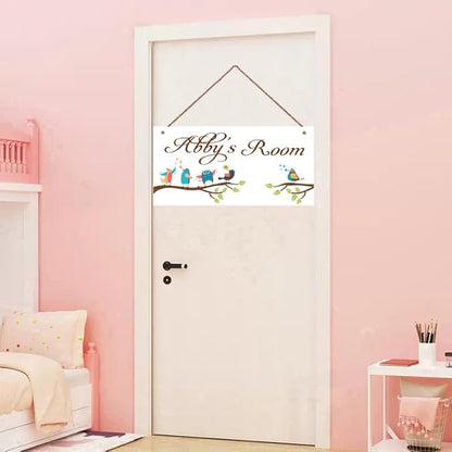 Personalized Vintage Birds Signs Tree Sign For Kids Room Custom Name Door Wall Decor Floral Nursery Art Plate For Boys Room Girls Bedroom Little Man Cave