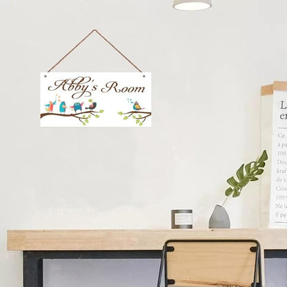 Personalized Vintage Birds Signs Tree Sign For Kids Room Custom Name Door Wall Decor Floral Nursery Art Plate For Boys Room Girls Bedroom Little Man Cave