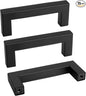 goldenwarm 15 Pack 3 Inch Black Cabinet Handles Matte Black Drawer Pulls Stainless Steel Cabinets Hardware Square Bar Modern for Kitchen Bathroom Cupboard