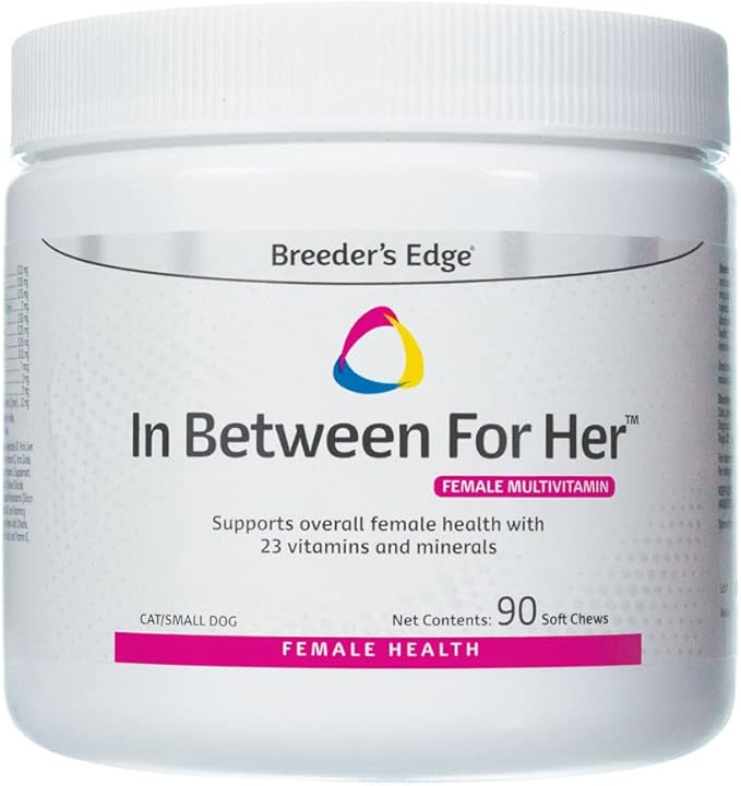 Revival Animal Health Breeder's Edge in Between for Her, Female Multivitamin for Cat/Small Dog- 90 ct-Mewly Pet