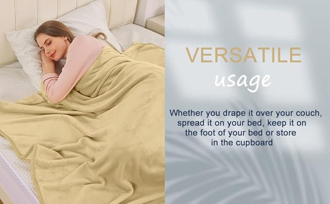 Soft King Size Blanket for All Season Warm Fuzzy Microplush Lightweight Thermal Fleece Summer Autumn Fall Winter Spring Blankets for King Calking Bed Couch Sofa,90x108 Inches,Khaki