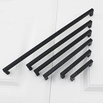 goldenwarm 200 Pack 3 Inch Black Cabinet Handles Matte Black Drawer Pulls Stainless Steel Cabinets Hardware Square Bar Modern for Kitchen Bathroom Cupboard