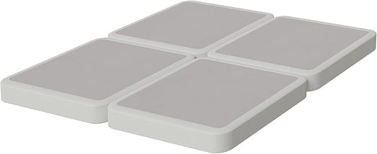 Nutan Inch Sturdy Box Spring for Mattress Support-Durable and Fully Assembled, Natural Wood Queen(Fold), White, 4" Foundation