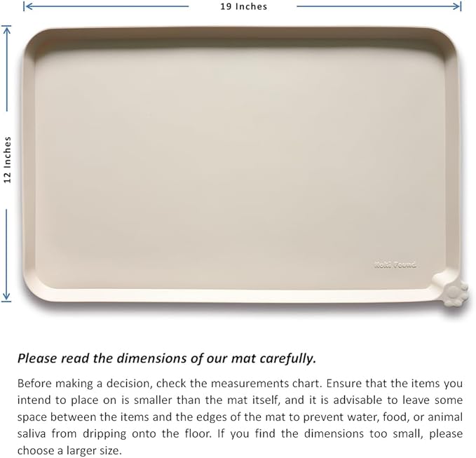 Hoki Found Silicone Pet Food Mats Tray - High-Lips Pet Dog Cat Bowl Mats - Dog Pet Cat Feeding Mat - Waterproof Dog Cat Food Mats -Pet Water Mats for Floors - Papayawhip-Mewly Pet