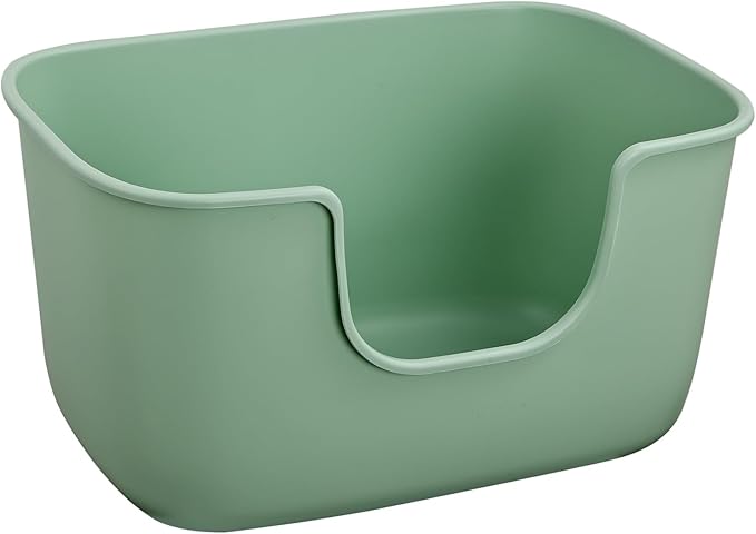 SpaceTime Extra Large Litter Box with High Sides,XL Low Entry Multi Cat Litter Pan for Kittens,Jumbo Litter Boxes for Big Cats,Anti-Splashing Cat Boxes for Indoor Cats,Easy to Clean (Light Green)-Mewly Pet
