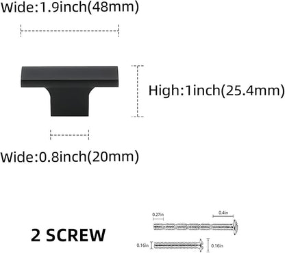 6 Pack Kitchen Cabinet Knobs Matte Black Cabinet Knobs Black Drawer Knobs Solid Kitchen Hardware