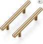 Ravinte 6 Pack 5 Inch Cabinet Pulls Champagne Bronze Stainless Steel Kitchen Drawer Pulls Cabinet Handles 5 InchLength, 3 Inch Hole Center