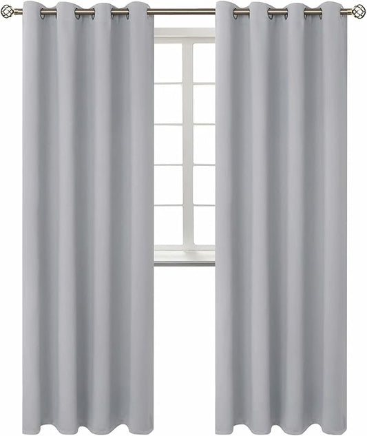 BGment Room Darkening Curtains 95 Inches Long - Grommet Thermal Insulated Drapes Window Treatment Curtains for Bedroom, 2 Panels, 52 x 95 Inch, Light Grey