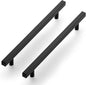 Ravinte Black Cabinet Handles 5 Pack 8 inch Matte Black Square Cabinet Pulls Kitchen Hardware 11 inch Overall Length Kitchen Drawer Pulls